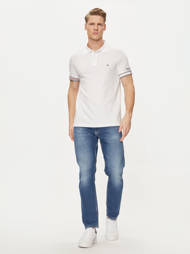 Tommy Hilfiger Tommy Hilfiger Polo Flag MW0MW34780 Λευκό Slim Fit