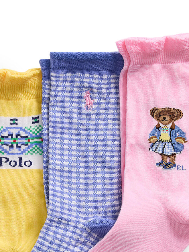 Polo Ralph Lauren Sada 3 párů dětských vysokých ponožek Polo Ralph Lauren 448969099001 Barevná