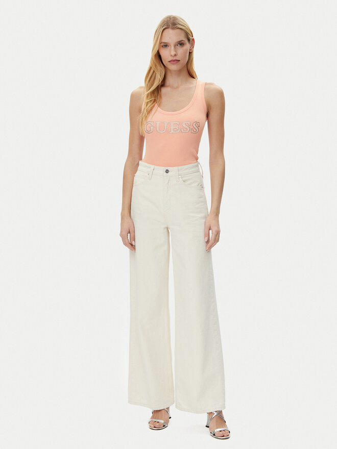 Guess Guess Marškinėliai W5GP29 KA0H1 Smėlio Regular Fit