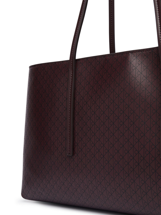 Calvin Klein Handtasche Calvin Klein Emblem Aop Medium Work Tote LV04F3786G Dunkelrot