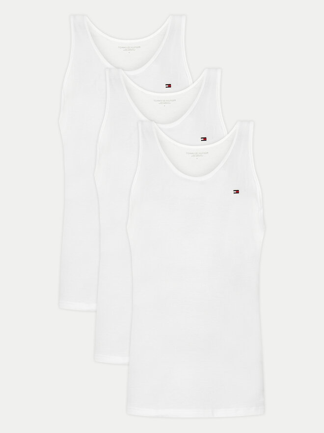 Tommy Hilfiger Tommy Hilfiger Set 3 majic brez rokavov UM0UM03387 Bela Regular Fit