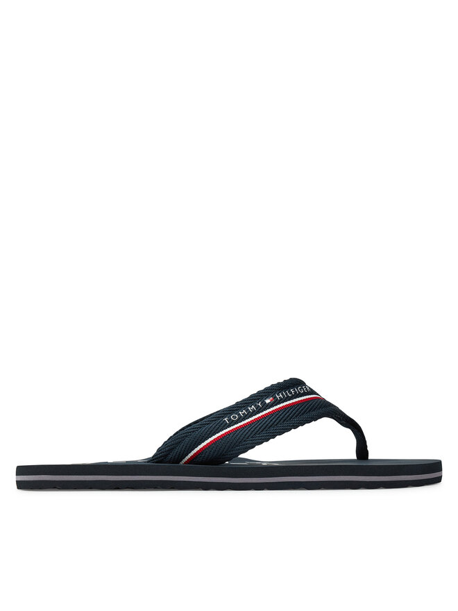 Tommy Hilfiger Čības uz pirksta Tommy Hilfiger Web Beach Sandal FM0FM05340 Tumši zils