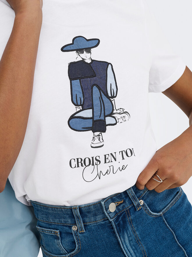 ONLY ONLY Camiseta Emma 15329752 Blanco Regular Fit