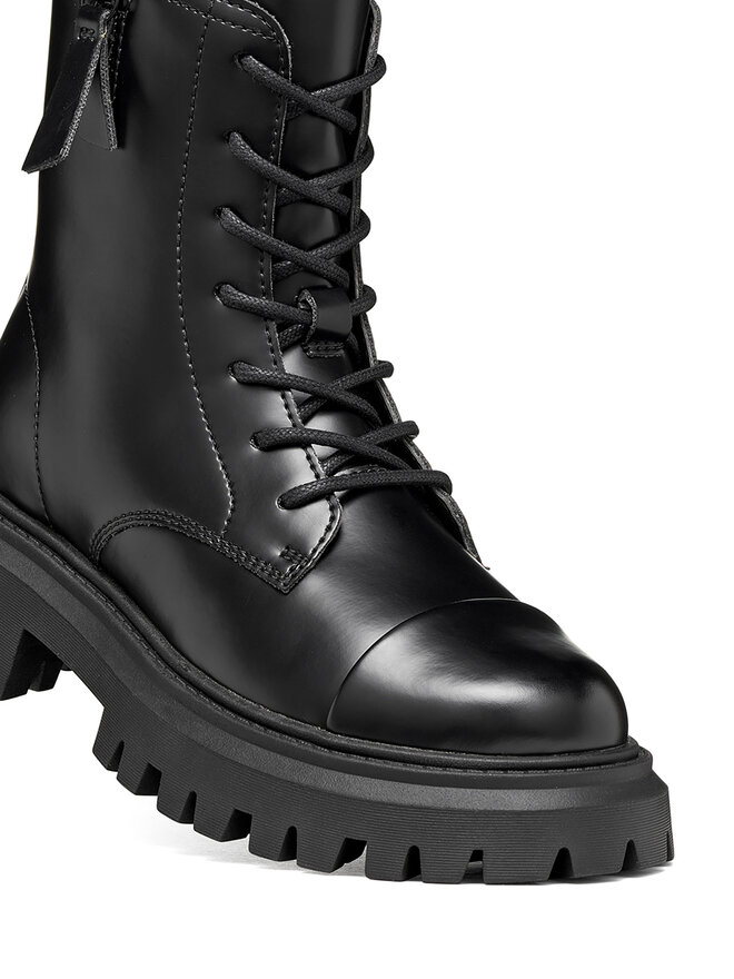 Geox Schnürschuhe Geox J Maquinnens Girl J66M6A 000CN C9999 S Schwarz