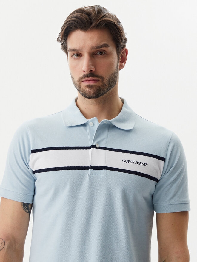 Guess Jeans Guess Jeans Poloshirt M5GP29 KCJV1 Himmelblau Regular Fit
