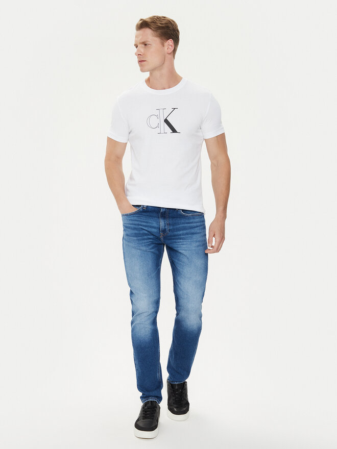 Calvin Klein Jeans Calvin Klein Jeans Marškinėliai Outline Monologo J30J325678 Balta Slim Fit