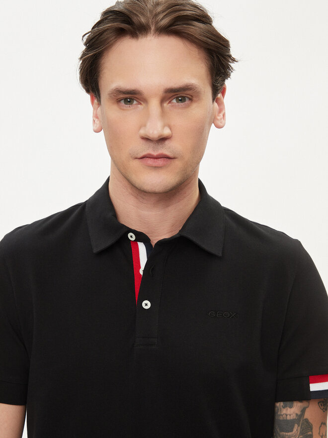 Geox Geox Polo M4510L T2649 F9000 Μαύρο Regular Fit