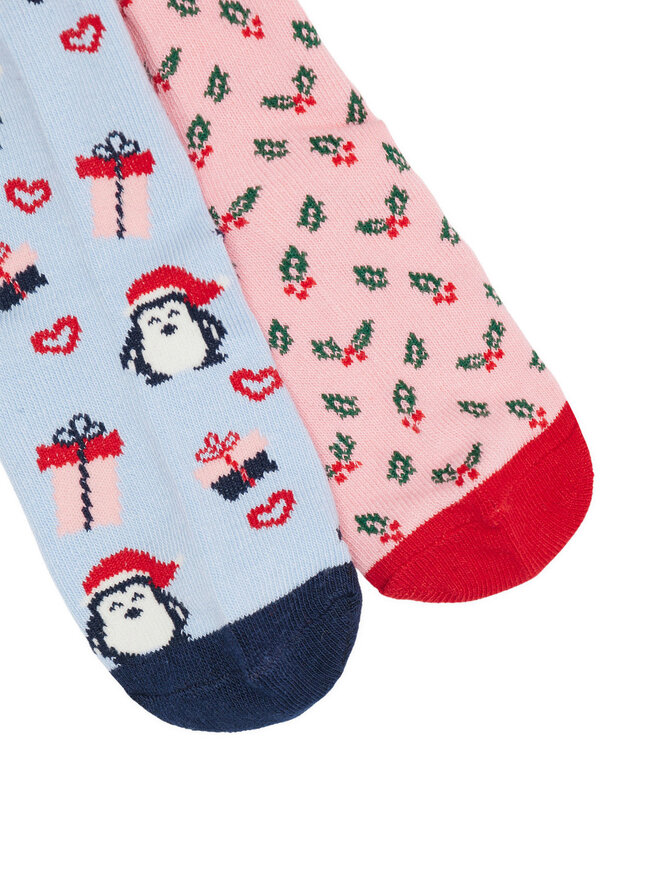 Nelli Blu 2 pares de calcetines altos para niño Nelli Blu 7KB-006-AW23 (2-pack) Rojo
