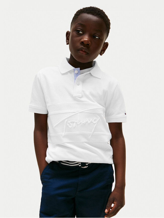 Tommy Hilfiger Tommy Hilfiger Poloshirt Flag KB0KB09714 Weiß Regular Fit