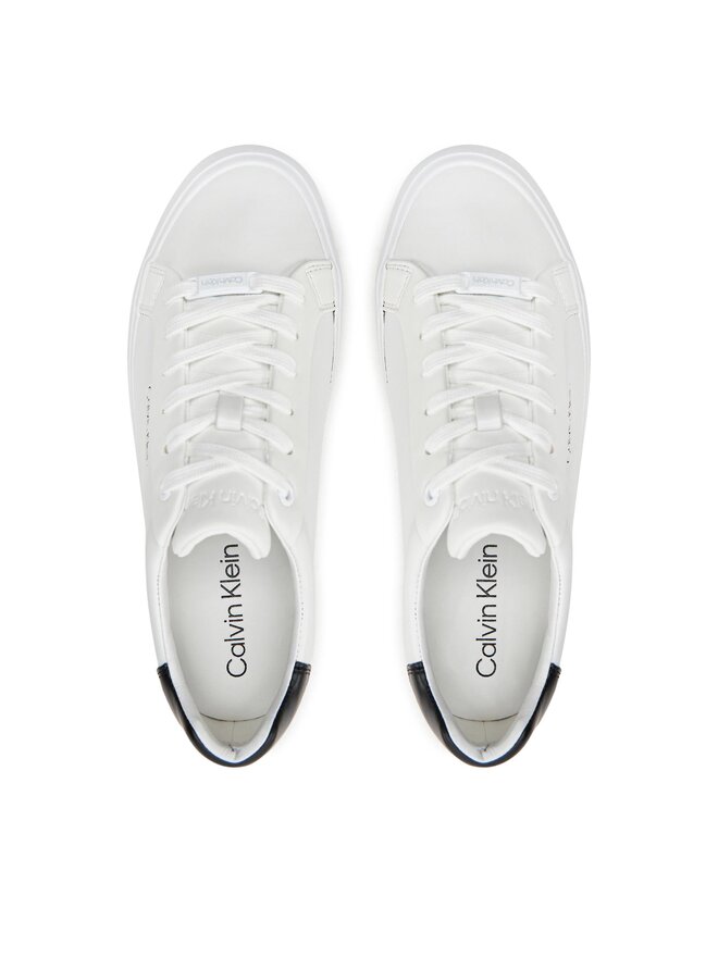 Calvin Klein Сникърси Calvin Klein Vulcanized Lace Up Lth HW0HW02037 Бял