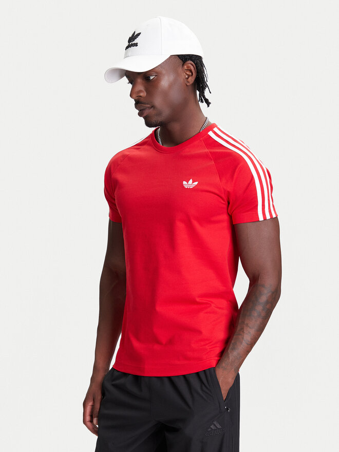 adidas adidas Marškinėliai adicolor Trefoil JX1545 Raudona Slim Fit