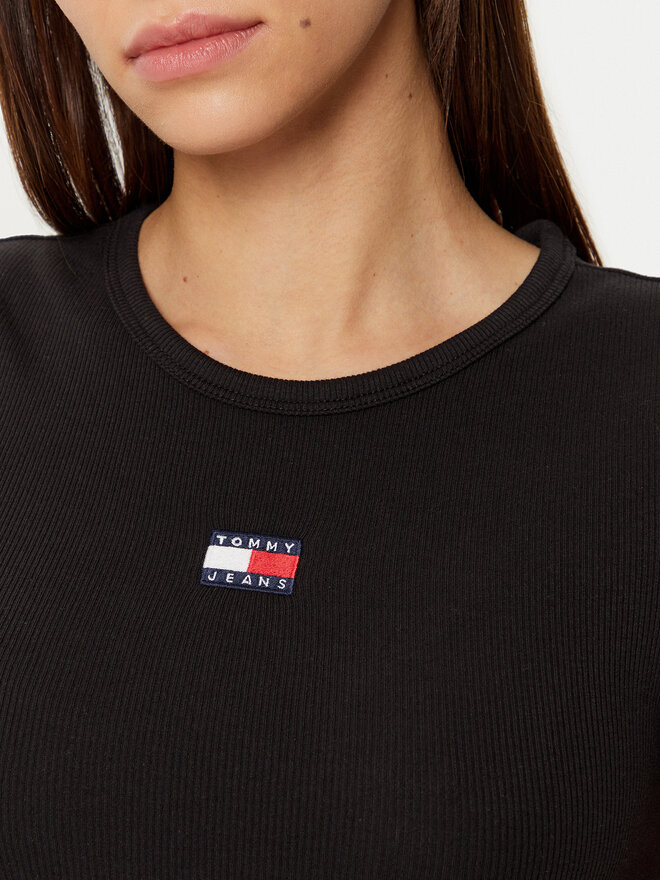 Tommy Jeans Tommy Jeans Póló DW0DW20463 Fekete Slim Fit