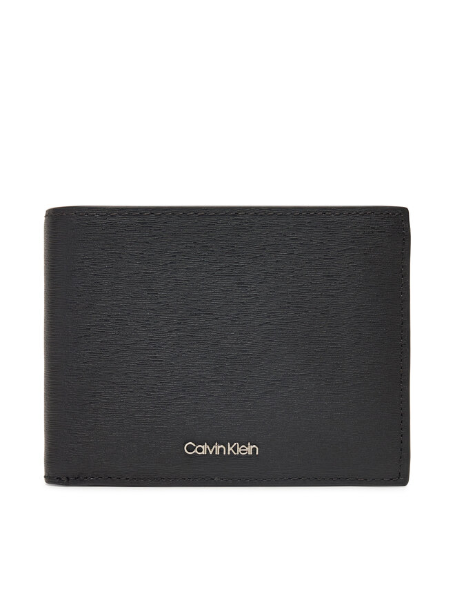 Calvin Klein Portfel męski Calvin Klein Epi Ck Trifold 10Cc W/Coin K50K512863 Czarny