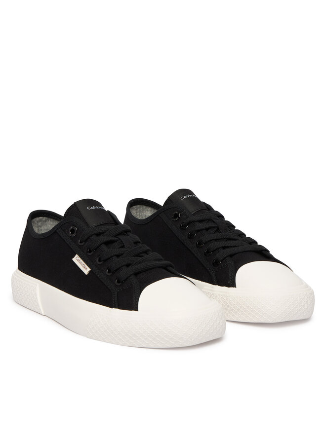 Calvin Klein Sneakers aus Stoff Calvin Klein Vulc Low Lace Up Canvas HW0HW02975 Schwarz