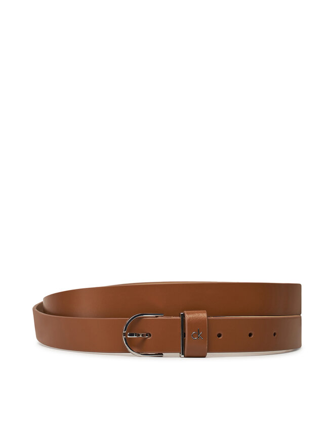 Calvin Klein Pasek Damski Calvin Klein Ck Metal Loop Round Buckle 2.5 K60K613147 Brązowy