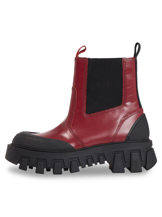 Tommy Jeans Челсі Tommy Jeans Tjw Chunky Chelsea Mix Material EN0EN02375 Червоний