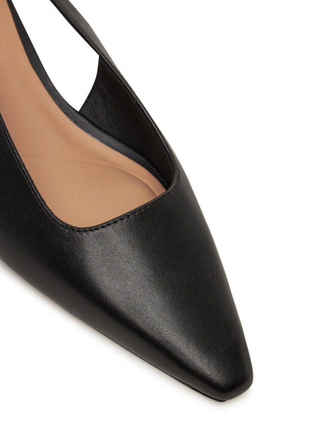 Tommy Hilfiger Sandali Tommy Hilfiger Squared Toe Kitten Slingback FW0FW08711 Črna