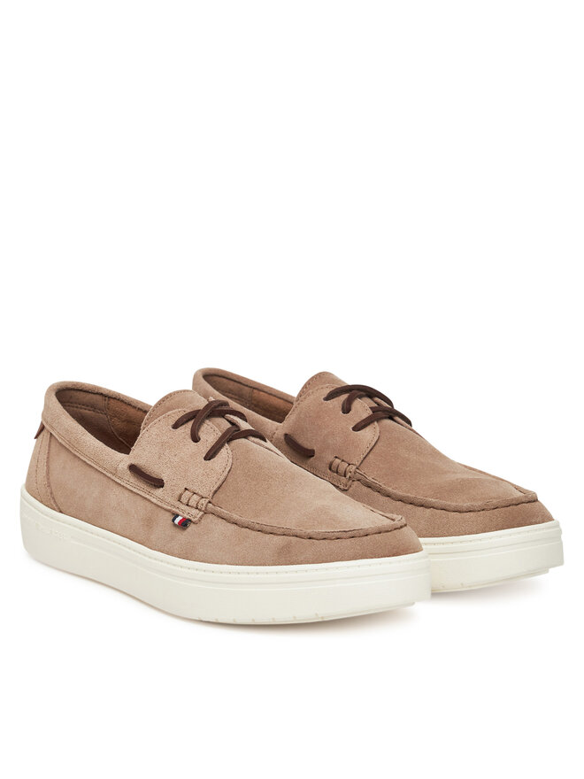 Tommy Hilfiger Półbuty Tommy Hilfiger Modern Light Hybrid Suede Boat S FM0FM05352 Brązowy
