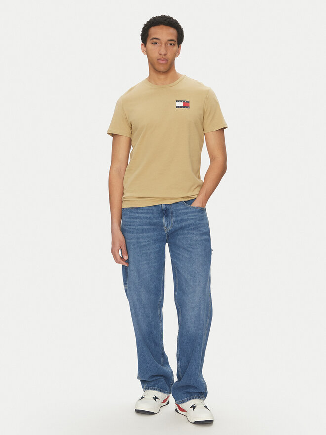 Tommy Jeans Tommy Jeans Marškinėliai Essential DM0DM20740 Smėlio Slim Fit