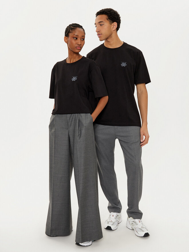Filling Pieces Filling Pieces T-Shirt Unisex Embroidered Knot 7449986 Μαύρο Regular Fit