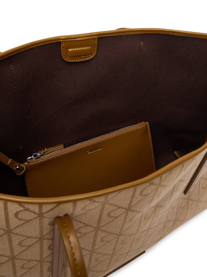 Calvin Klein Handtasche Calvin Klein Emblem Aop Jacquard LV04F3750G Khakifarben
