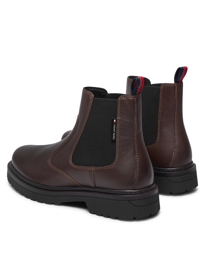Tommy Jeans Členková obuv s elastickým prvkom Tommy Jeans Tjm Chelsea Boot EM0EM01469 Hnedá