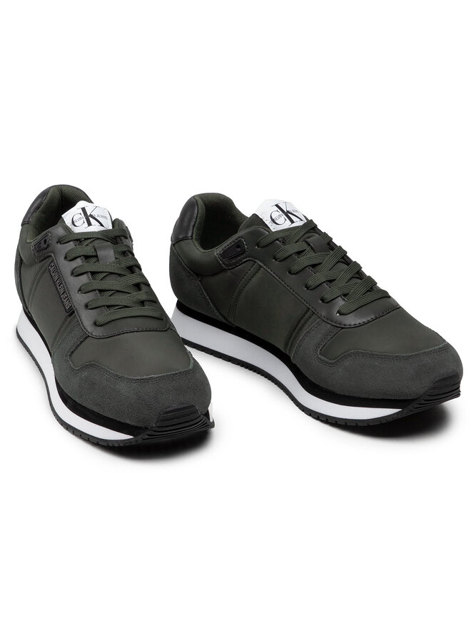 Calvin Klein Jeans Сникърси Calvin Klein Jeans Runner Sneaker Laceup YM0YM00038 Зелен
