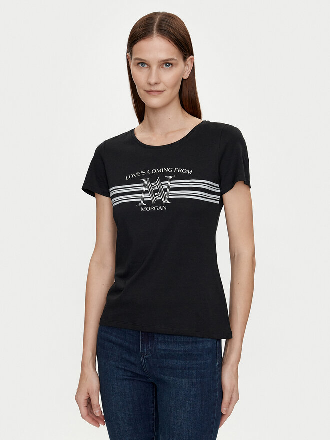 Morgan Morgan Camiseta 241-DONNA Negro Regular Fit