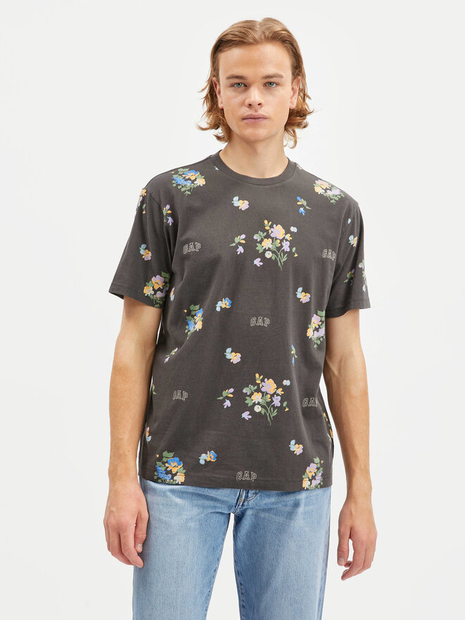 Gap Gap Póló 586480-01 Fekete Regular Fit