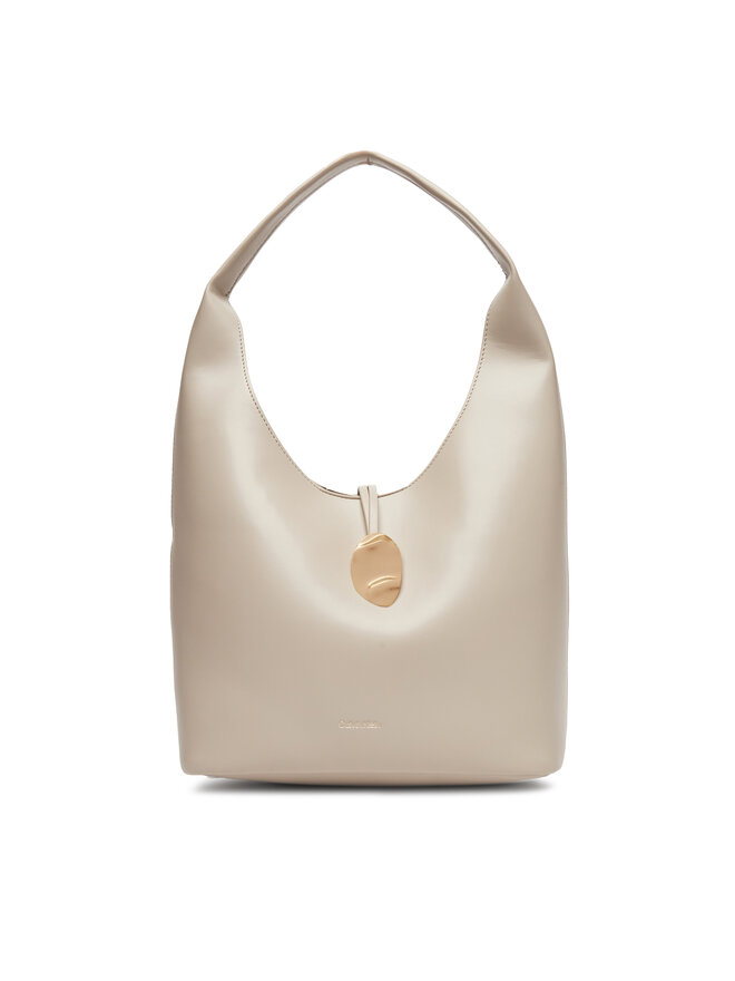 Calvin Klein Jeans Дамска чанта Calvin Klein Jeans Stone Lock Slouchy Small Shoulde LV04K3176G Екрю
