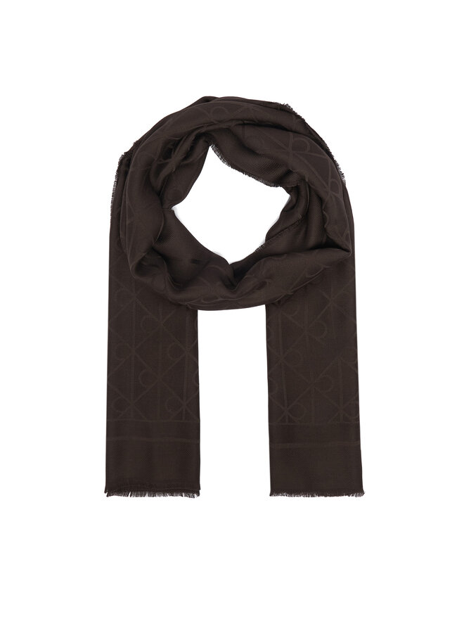 Calvin Klein Schal Calvin Klein Emblem Aop Glossy Tonal Scarf LV04F8096G Dunkelbraun