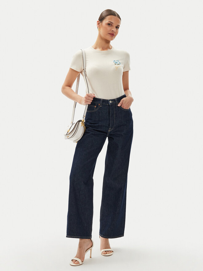 Guess Guess Marškinėliai Flowers W4YI30 J1314 Geltona Slim Fit
