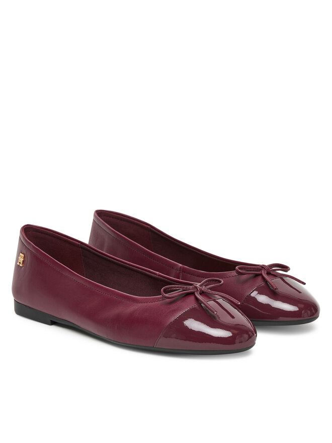 Tommy Hilfiger Bailarinas Tommy Hilfiger Patent Toe-Cap FW0FW08830 Guinda/burdeos