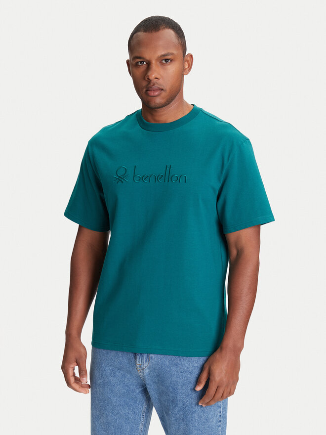 United Colors Of Benetton United Colors Of Benetton Футболка 3MI6U109O Зелений Oversize