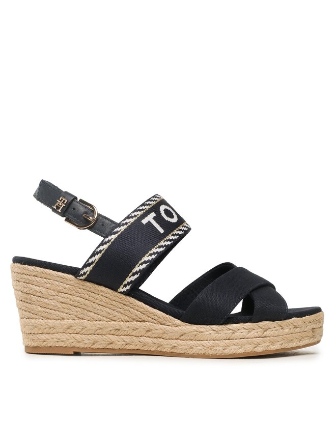 Espadrilles Tommy Hilfiger Seasonal Webbing Mid Wedge FW0FW07091 Dunkelblau eschuhe