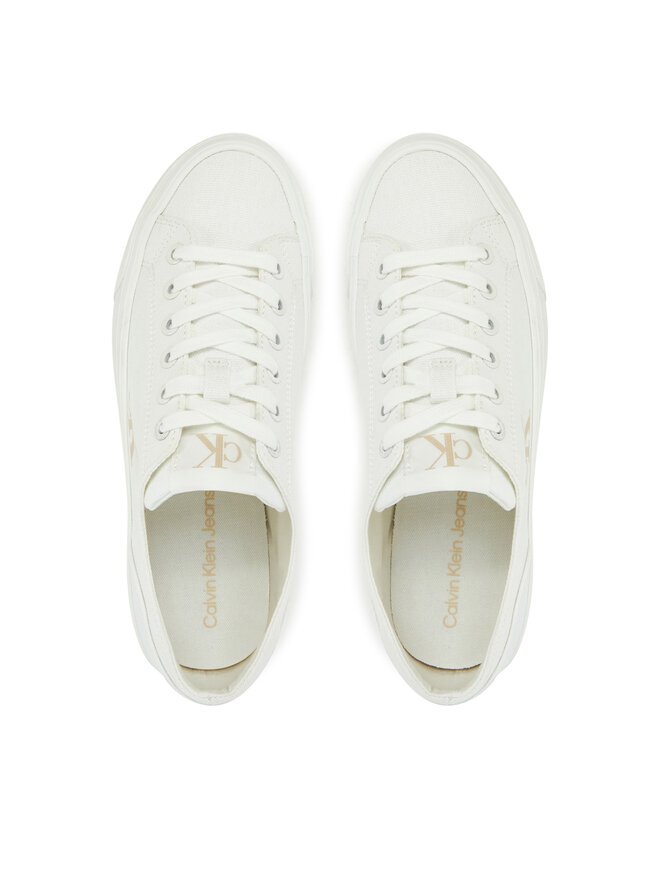 Calvin Klein Jeans Πάνινα παπούτσια Calvin Klein Jeans Vulc Flatform Low Cv Mg YW0YW01763 Λευκό