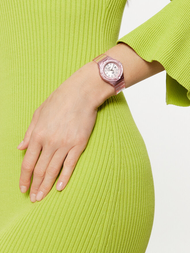 Casio Zegarek Casio Lady Translucent LRW-200HS-4EVEF Różowy