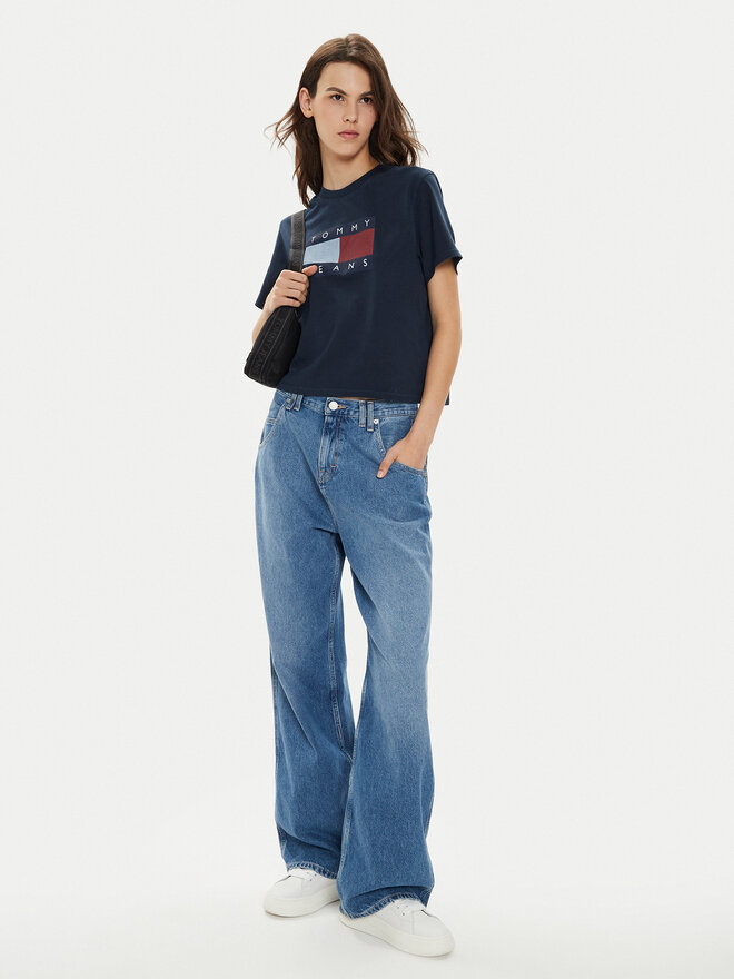 Tommy Jeans Tommy Jeans Póló Flag DW0DW18629 Sötétkék Boxy Fit
