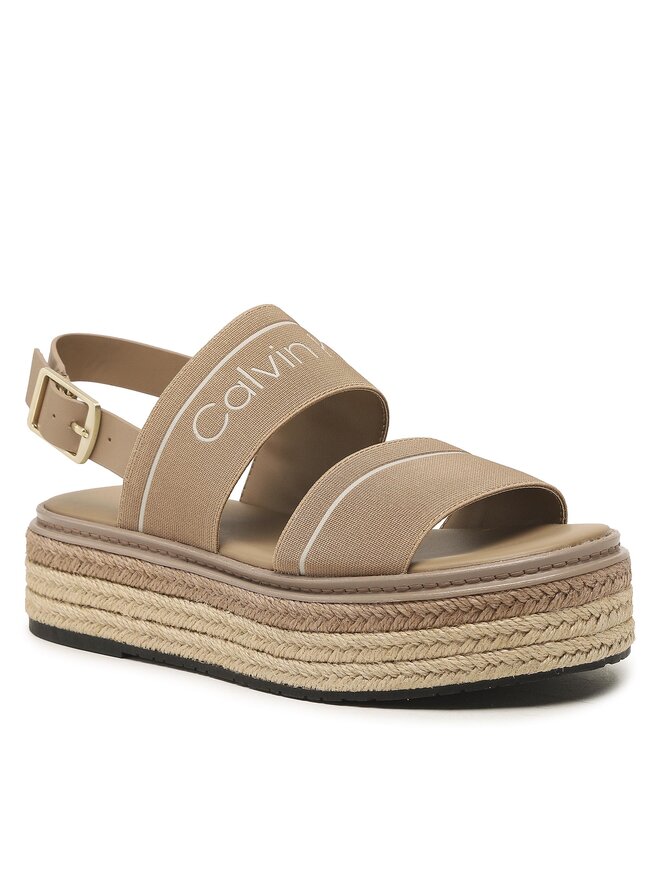 Calvin Klein Espadrile Calvin Klein Flatform Wedge - He HW0HW01497 Bež