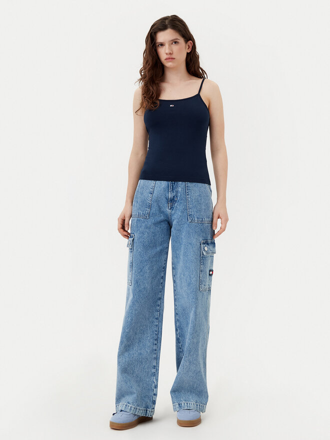 Tommy Jeans Tommy Jeans Felső Essential DW0DW20675 Sötétkék Slim Fit