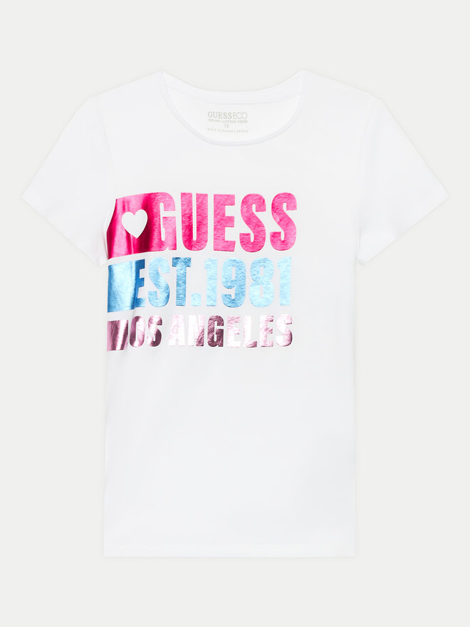 Guess Guess Marškinėliai J4YI00 K6YW4 Balta Regular Fit