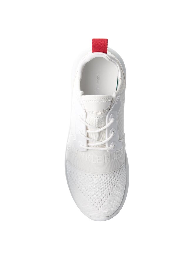 Calvin klein meryl knit white logo trainers clearance