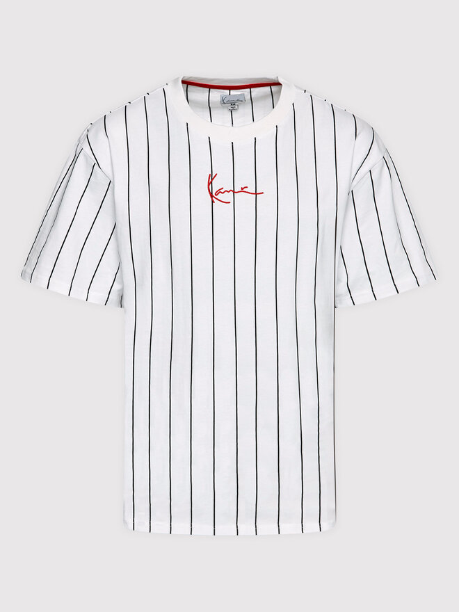 Karl Kani Karl Kani Marškinėliai Signature Pinstripe 6030152 Balta Regular Fit