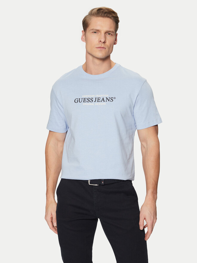 Guess Jeans Guess Jeans Marškinėliai M4YI42 K8FQ4 Mėlyna Regular Fit