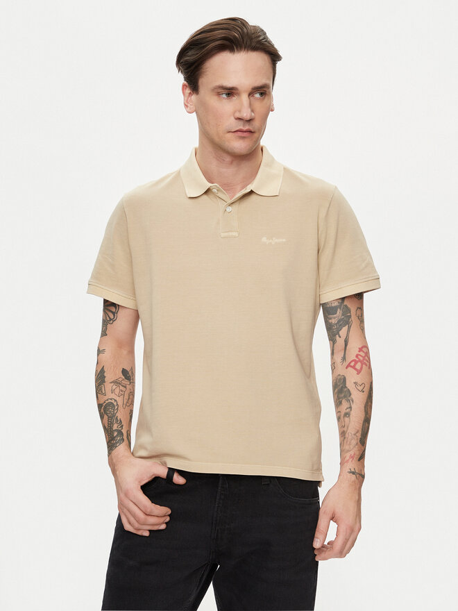 Pepe Jeans Pepe Jeans Polo marškinėliai New Oliver Gd PM542099 Smėlio Regular Fit