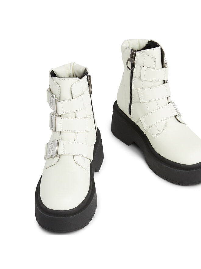 Tommy Jeans Stiefeletten Tommy Jeans Tjw Chunky Boot Hardware EN0EN02443 Écru