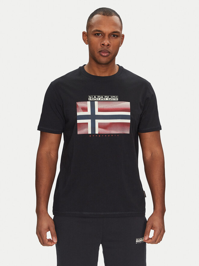 Napapijri Napapijri Футболка S-Lari NP0A4IE59411 Чорний Regular Fit