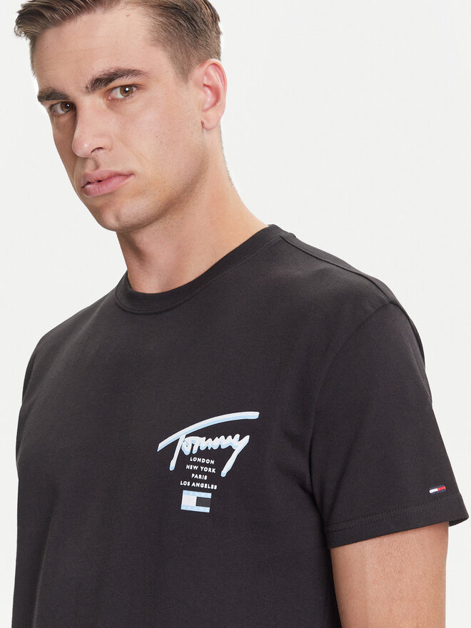 Tommy Jeans Tommy Jeans T-Shirt Signature City DM0DM21934 Schwarz Regular Fit