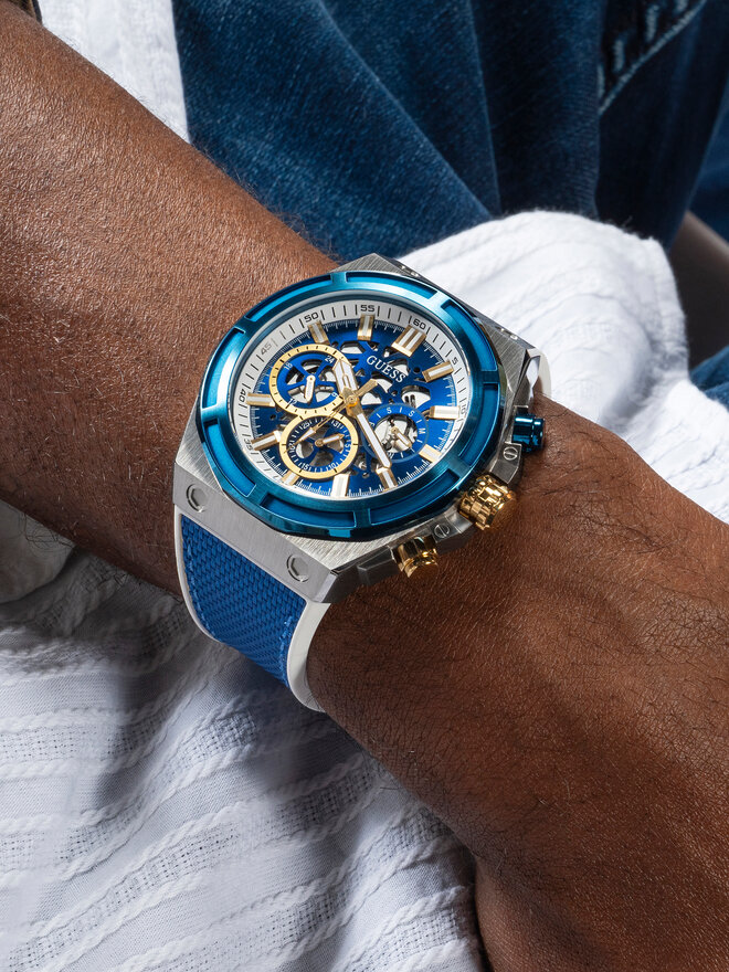 Guess Zegarek Guess Masterpiece GW0713G1 Granatowy