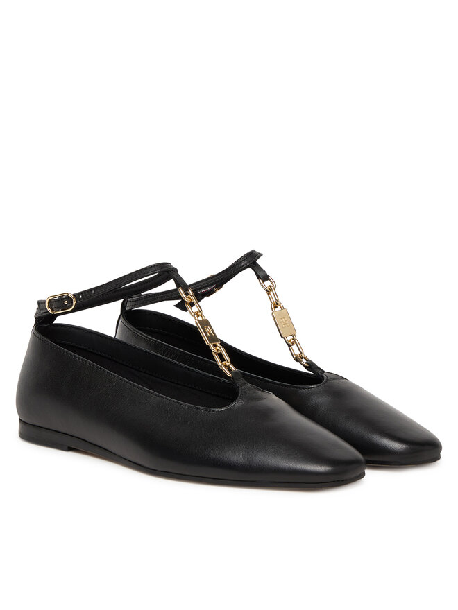 Tommy Hilfiger Ballerinas Tommy Hilfiger Th-Bar Chain Ballet FW0FW09003 Schwarz
